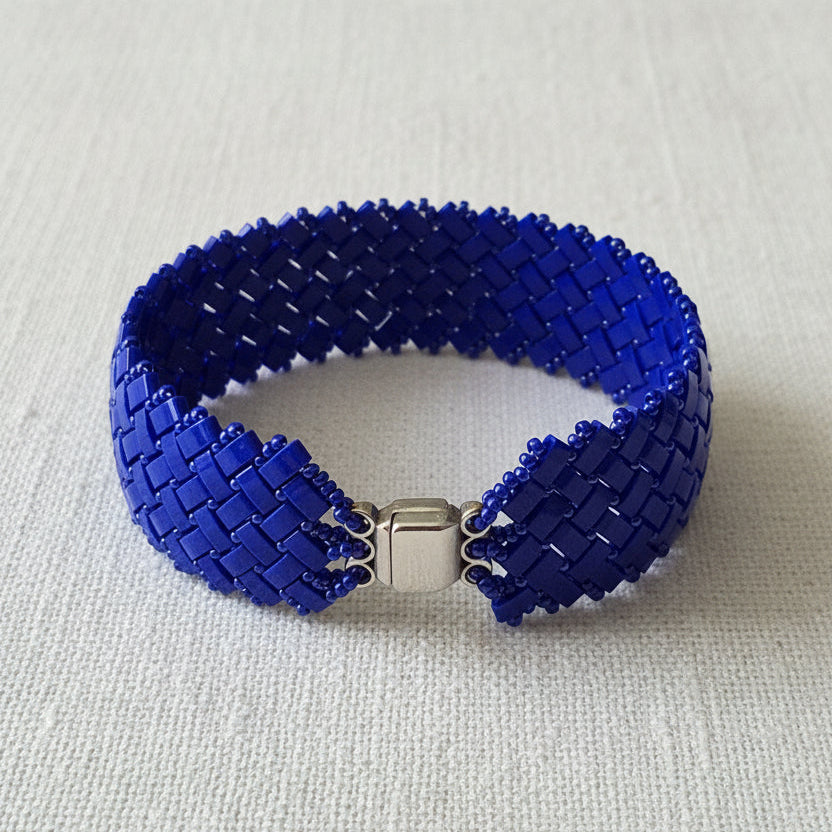 Bracelet Half Tila coloris Bleu Océan – perles Miyuki fait main en France