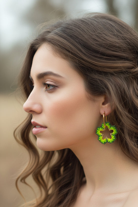Pampilles fleurs interchangeables perles Miyuki fait main en France – bijou artisanal femme